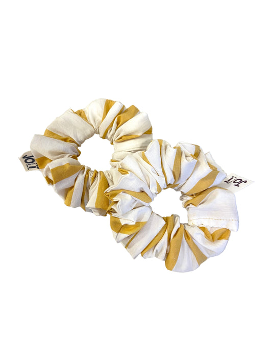 Scrunchie rayer blanc et jaune