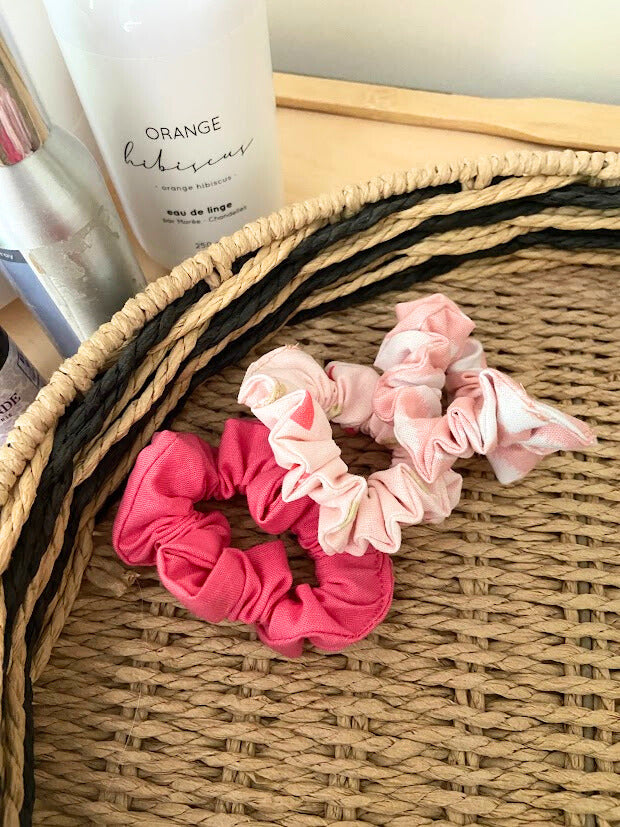Paquet de 3 scrunchies roses