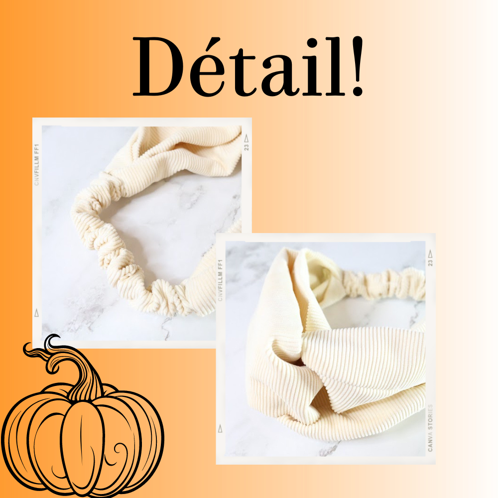 Autumnal knotted headband, beige or carrot yellow