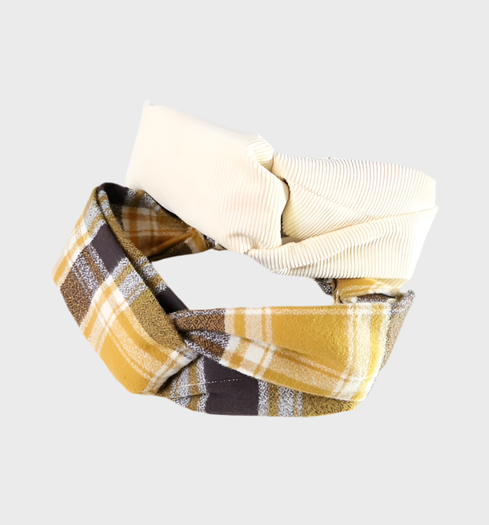 Autumnal knotted headband, beige or carrot yellow