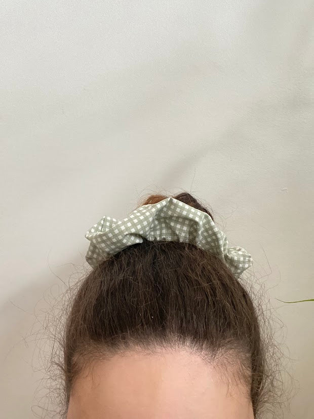 Scrunchie carotter vert et blanc, large et moyen
