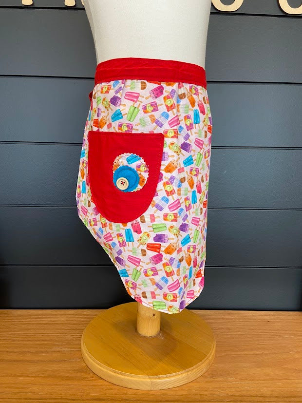 Tablier de taille pour enfant réversible \ Design de petits pop sicles de couleur