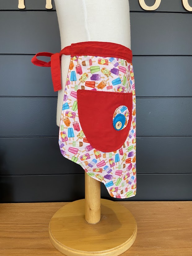 Tablier de taille pour enfant réversible \ Design de petits pop sicles de couleur