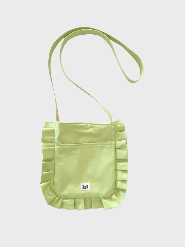 Sac bandoulière vert avec frange \ petit sac