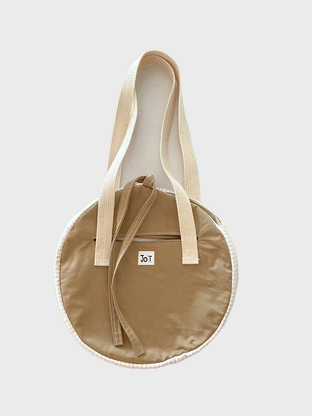 Sac rond beige et marron