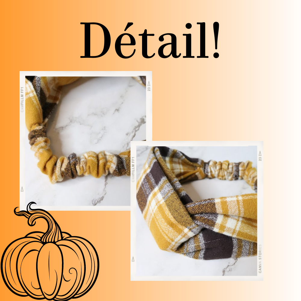 Autumnal knotted headband, beige or carrot yellow