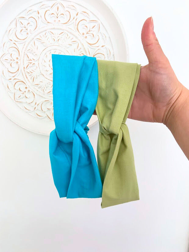 Bandeaux estival bleu turquoise et vert \ taille adulte et enfant