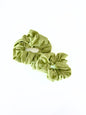 Scrunchie vert feuille et bleu turquoise vif