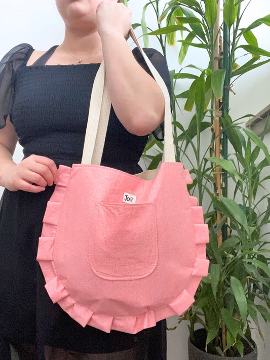 Sacs totes roses aux designs printaniers avec frange pour femme