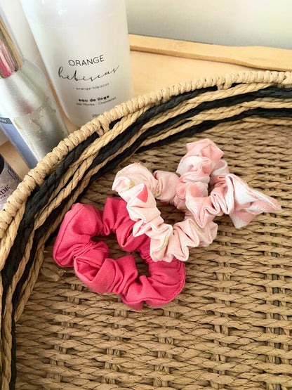 Paquet de 3 scrunchies roses