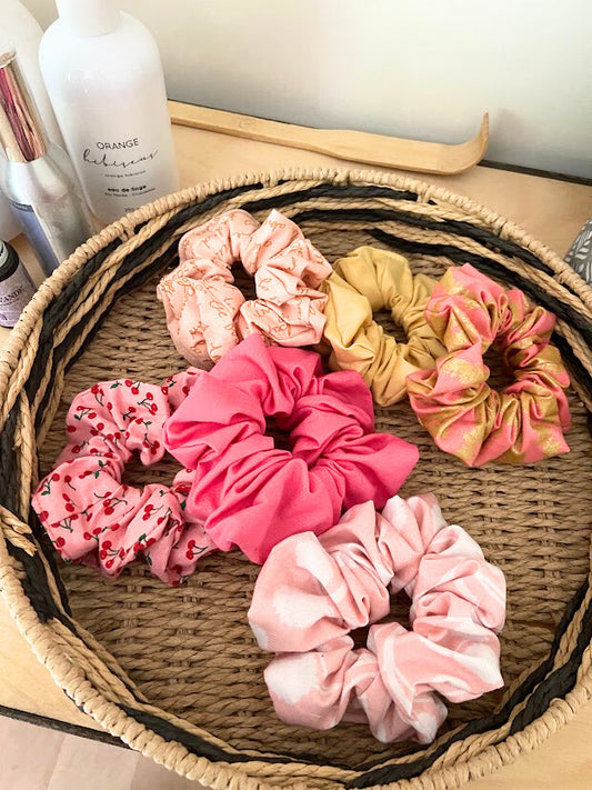 Paquet de 3 scrunchies roses
