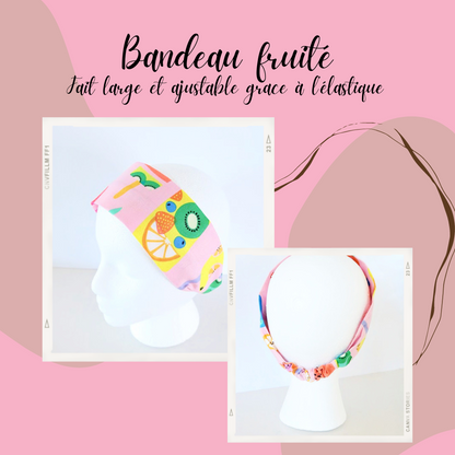 Bandeau pour cheveux au design de popsicle de fruit, style plat pour adulte