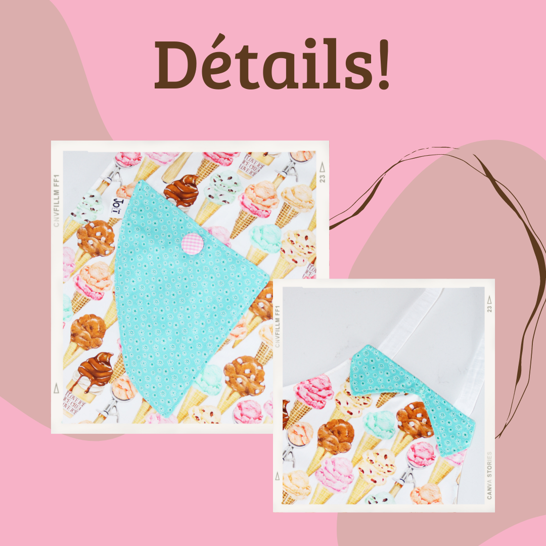 Tablier de cuisine pour enfant, design de cornets de crème glacée