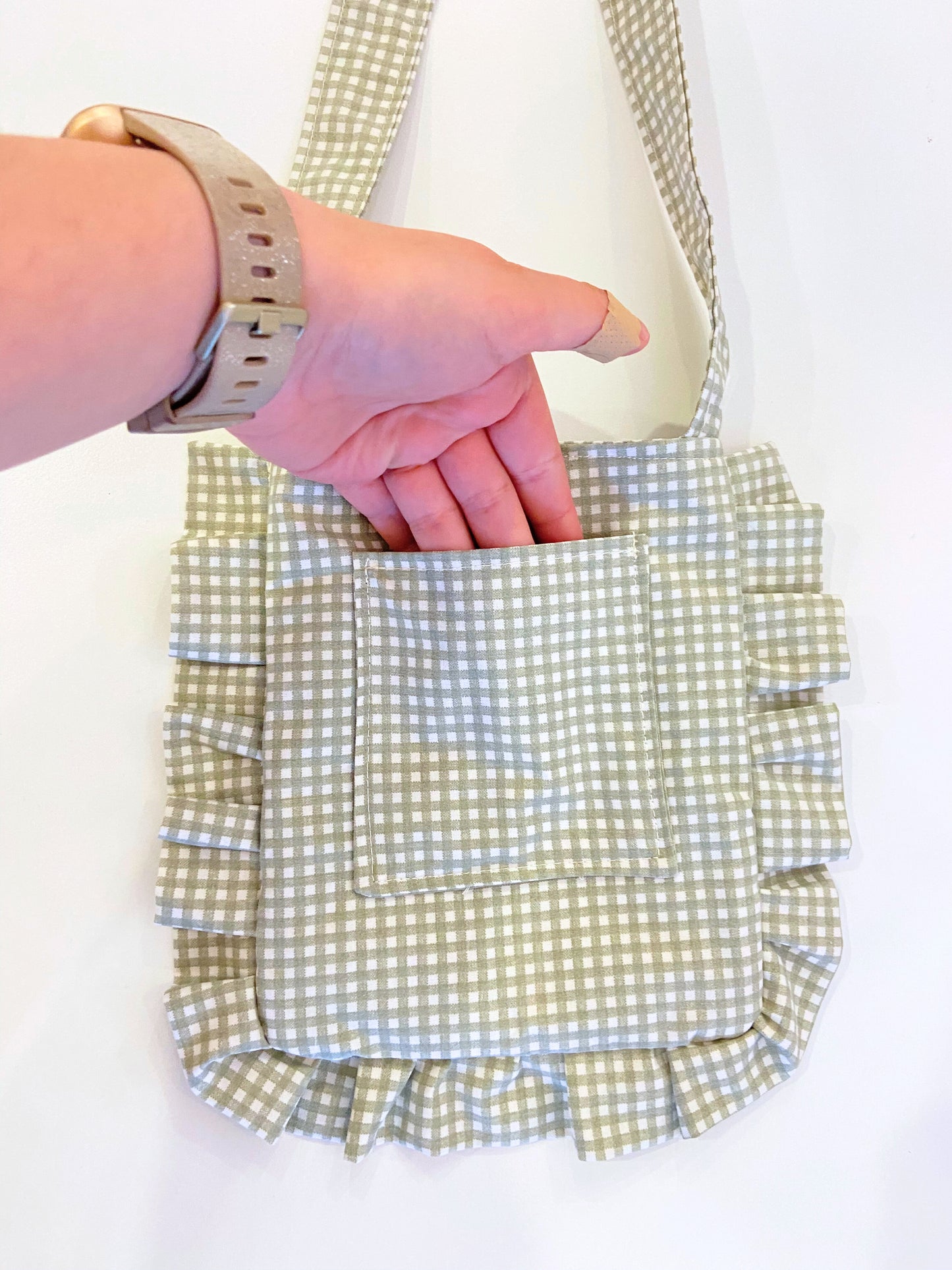 Sac bandoulière carotter vert et blanc / petit sac léger