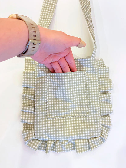 Sac bandoulière carotter vert et blanc / petit sac léger