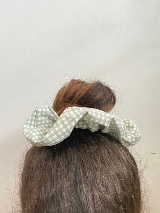 Scrunchie carotter vert et blanc, large et moyen