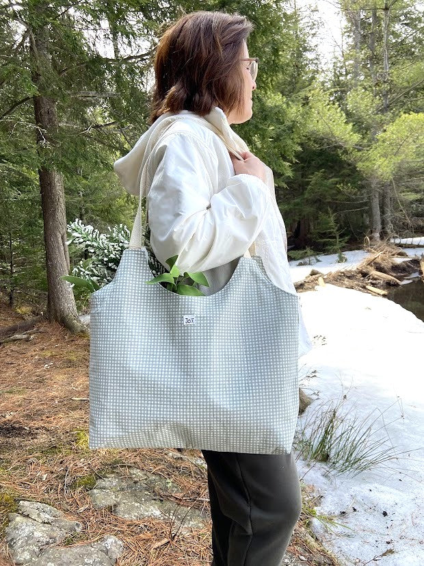 Sac tote carotter vert et blanc