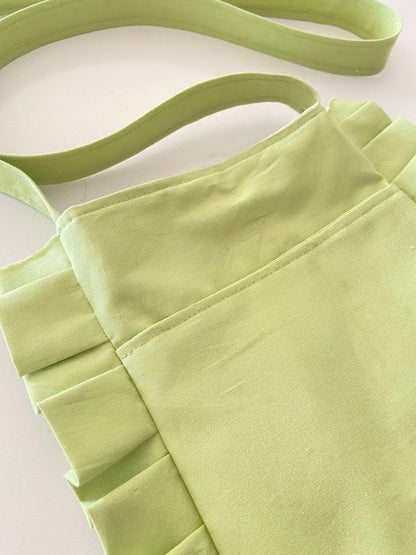 Sac bandoulière vert avec frange \ petit sac