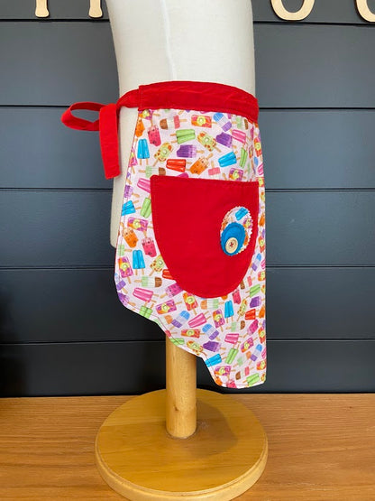 Tablier de taille pour enfant réversible \ Design de petits pop sicles de couleur