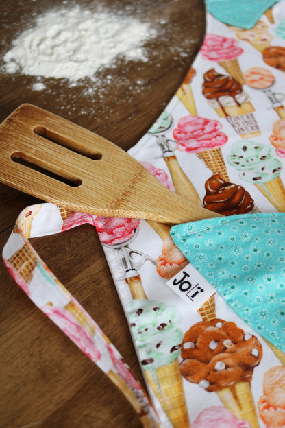 Tablier de cuisine pour enfant, design de cornets de crème glacée