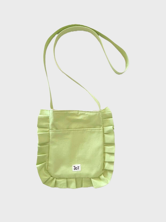 Sac bandoulière vert avec frange \ petit sac