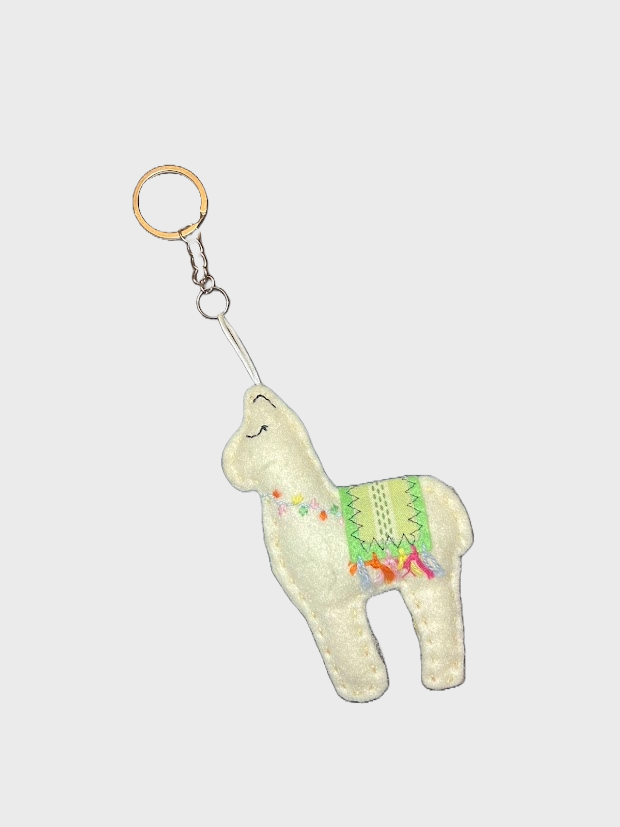 Porte-clé lama beige rembourré