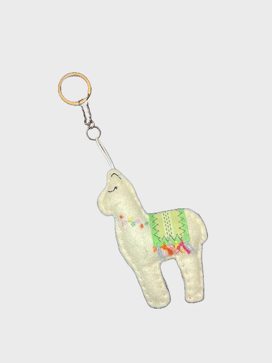 Porte-clé lama beige rembourré