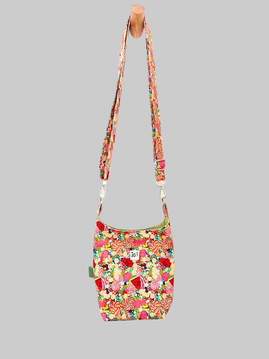 Sac à bandolière imprimeé de bonbon