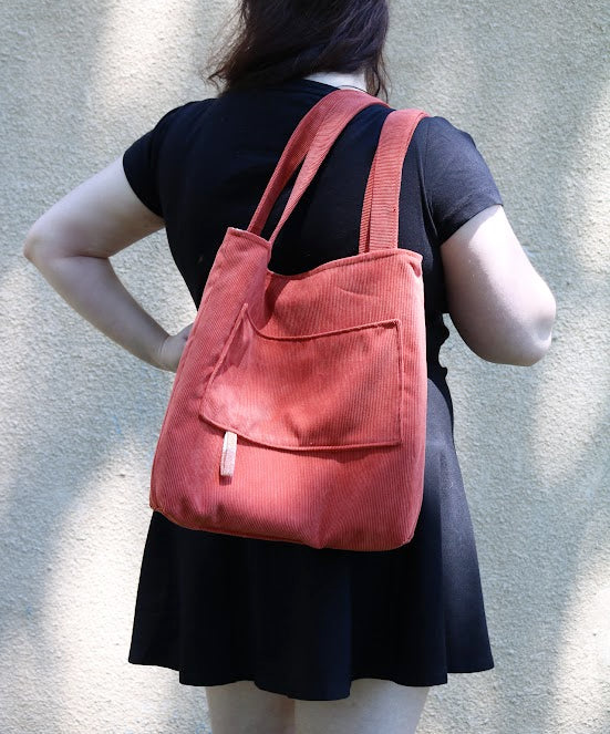 Sac cabas réversible, carotter orange et jaune