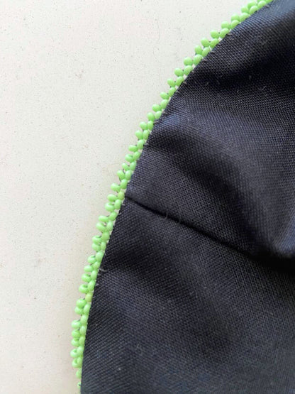 Scrunchie géant noir perler vert pour halloween